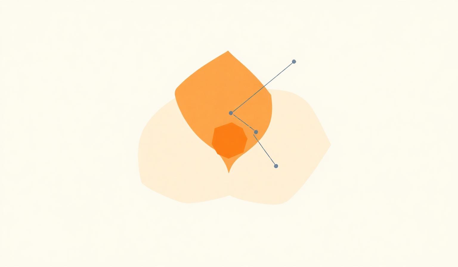 Abstract illustration of interlocking shapes converging on a focal point — symbolizing real collaboration versus coordination in AI transformation.